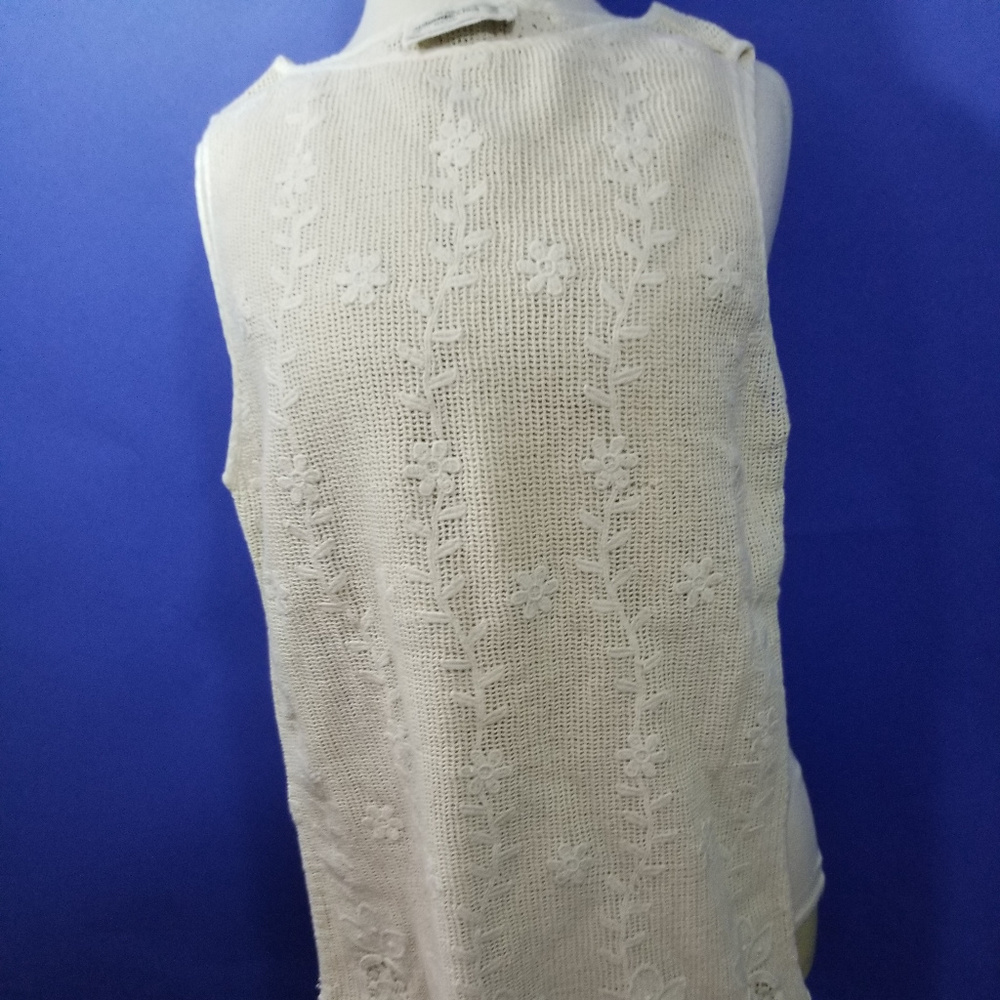 Creamy Faux Crochet Abercrombie Cotton BOHO XS